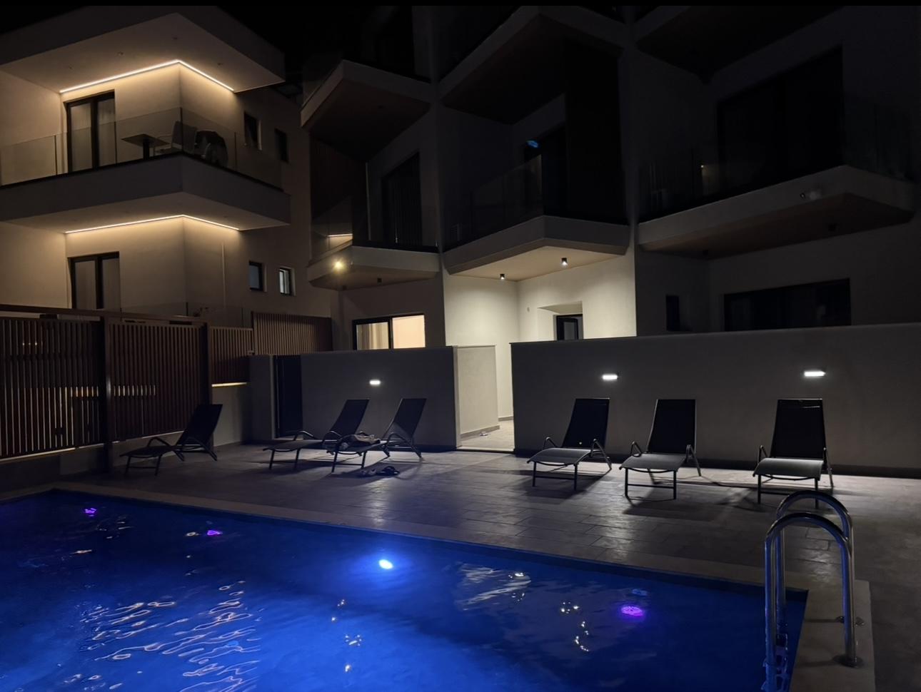 pool in the night