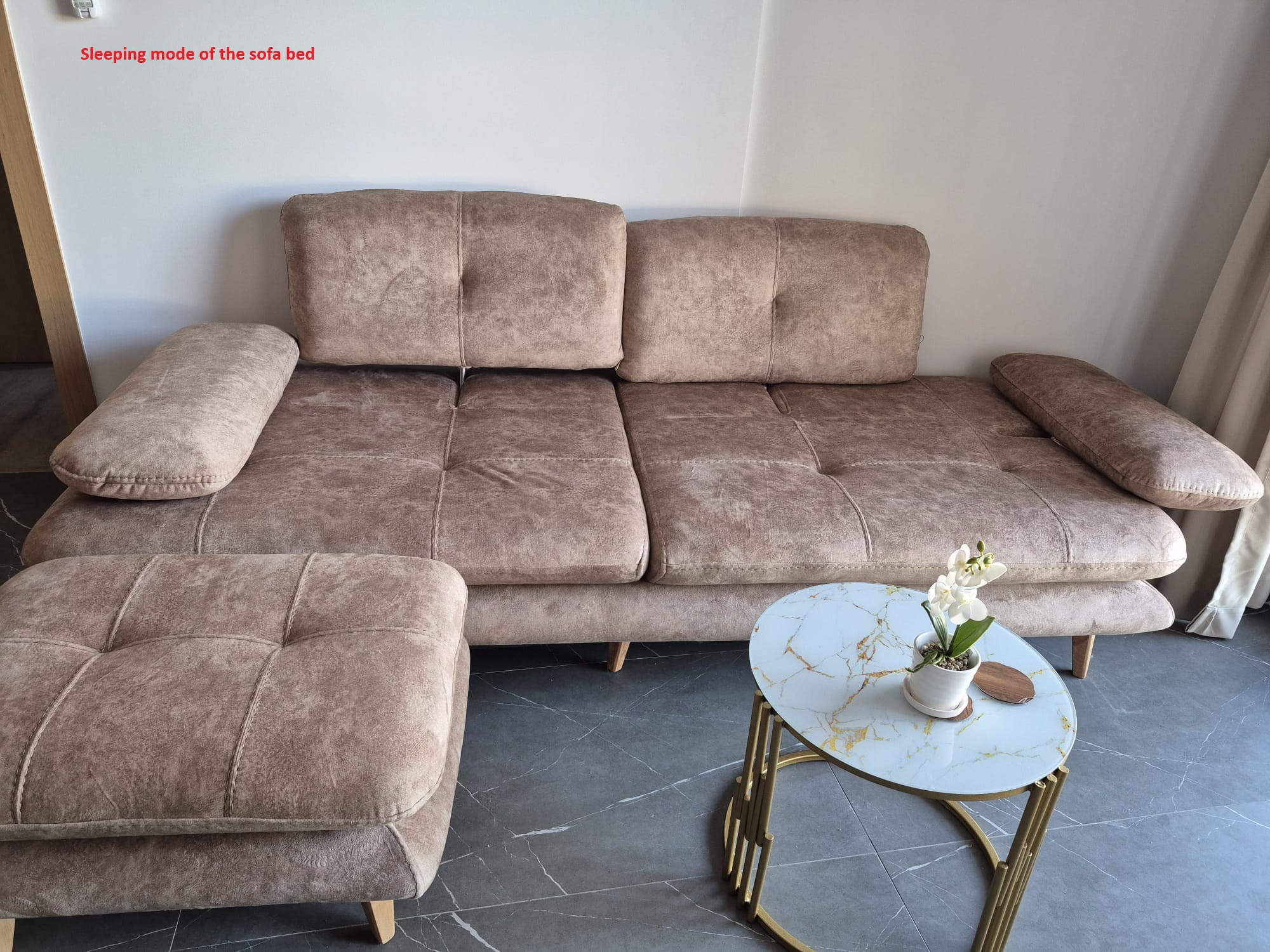 Sofa bed in sleeping mode