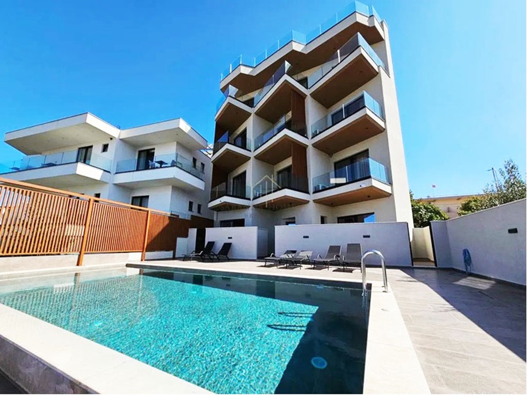 Pool and building